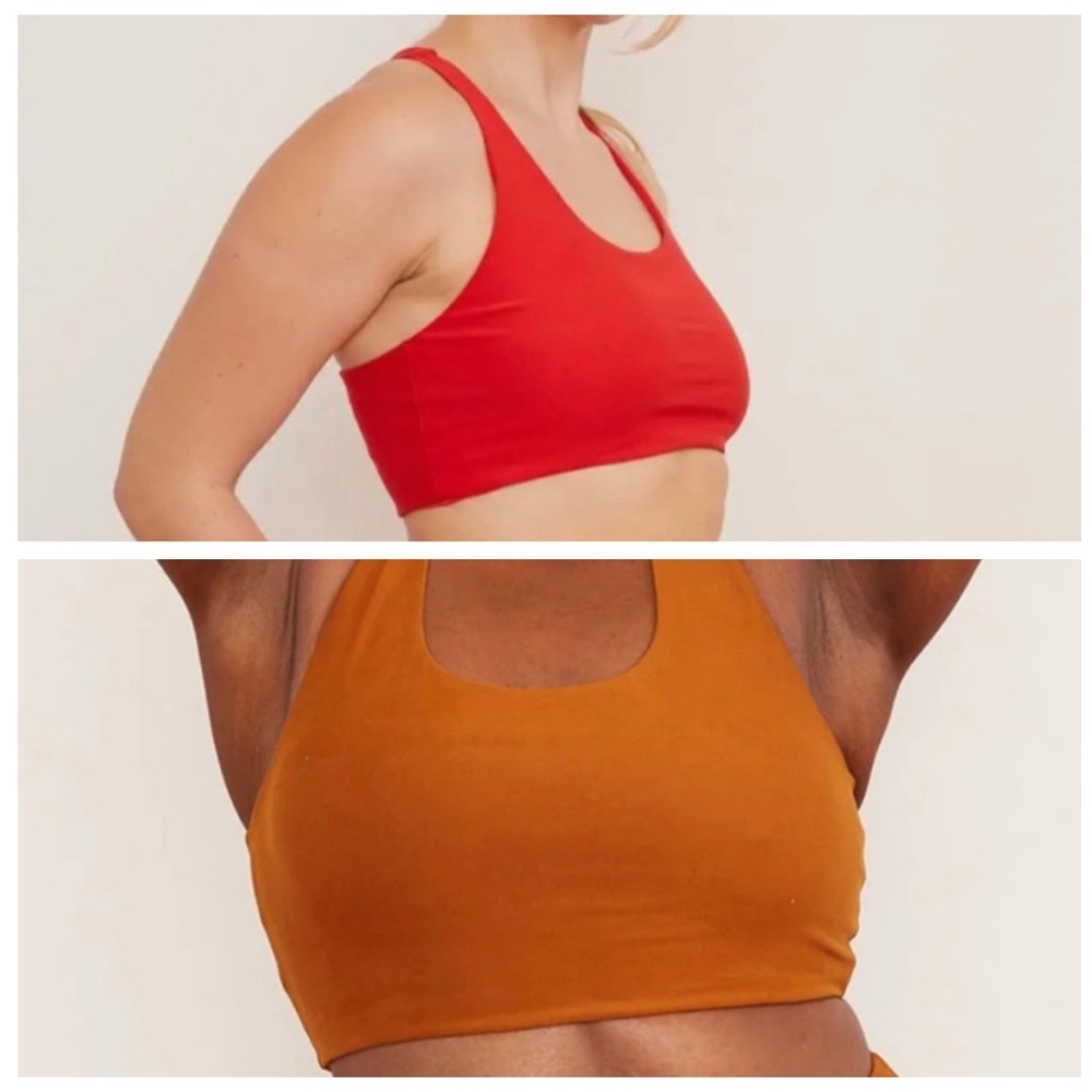 (SET OF 2) Wolven Yoga Top in Cayenne and Turmeric